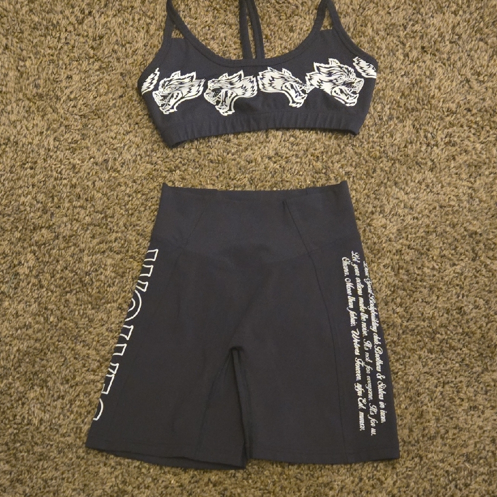 Darc Sport SHE Wolf Bra and Shorts Set with Wolf Graphics